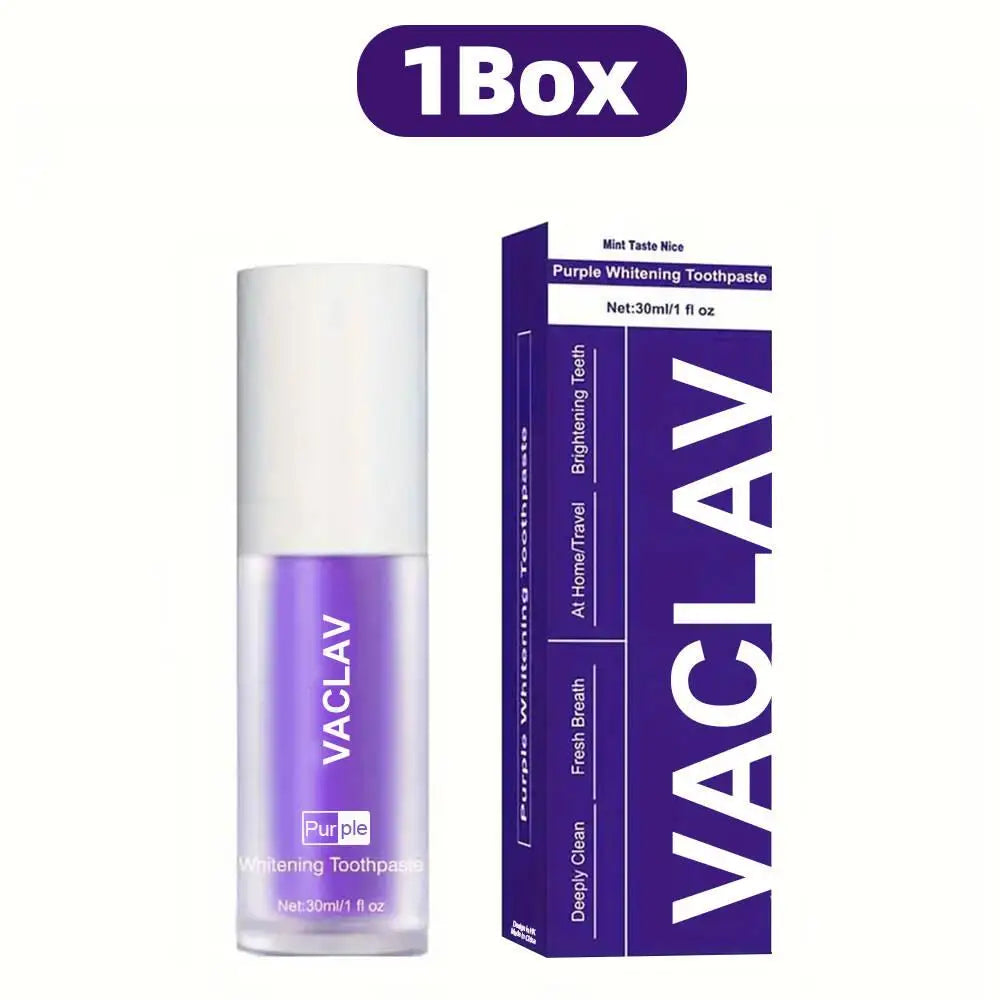 Vaclav Purple Toothpaste Teeth Whitening Clean Colour Corrector Tooth Stain Removal Tooth Paint Booster Brightness Reduce Yellow