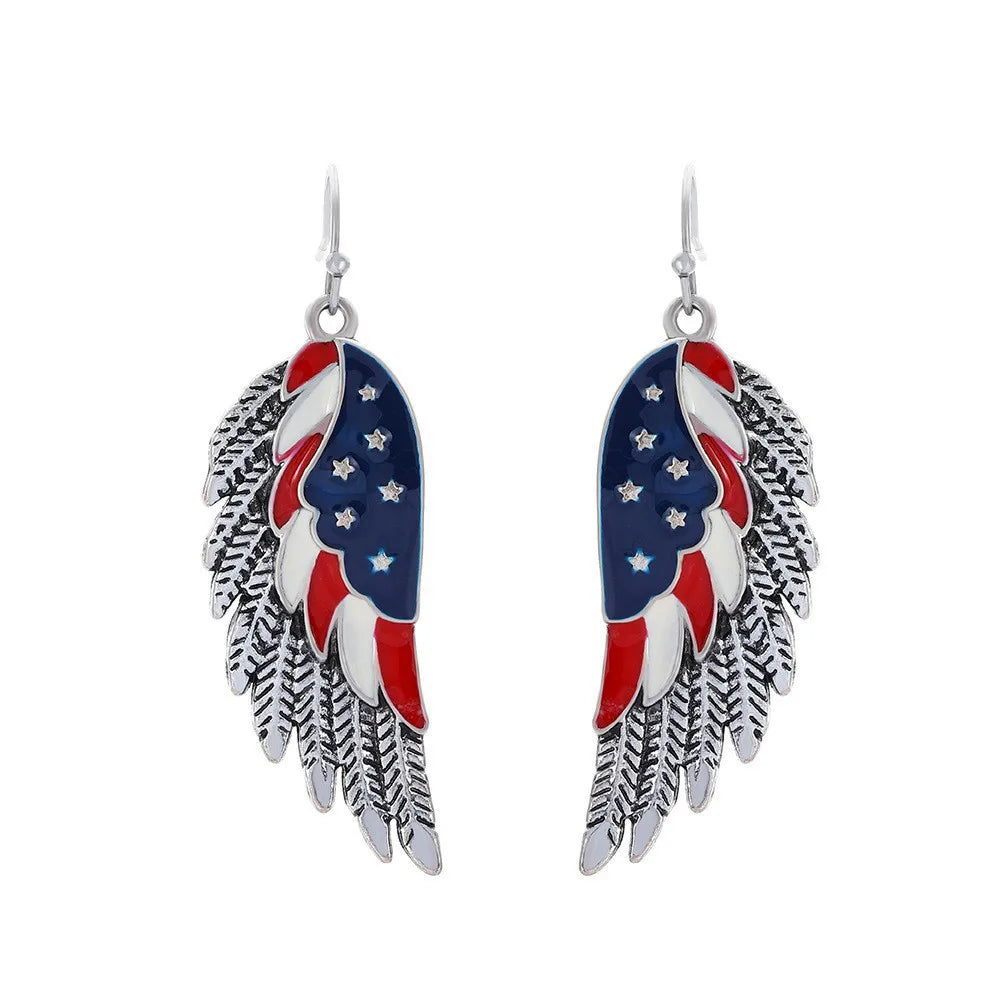 American Flag Earrings USA Drop Earrings 4th of July Accessories for Women Patriotic Earring Party Favors Red White Blue Jewelry