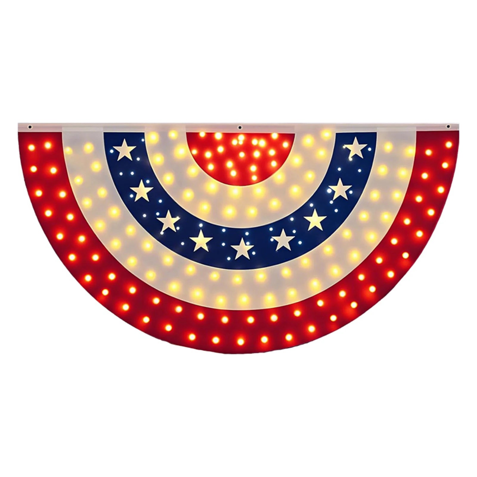USA 250th Half Fan American Flag 70.87x35.43in Memorial Patriotic Banner Flags for House Deck Fence Independence Day Decor