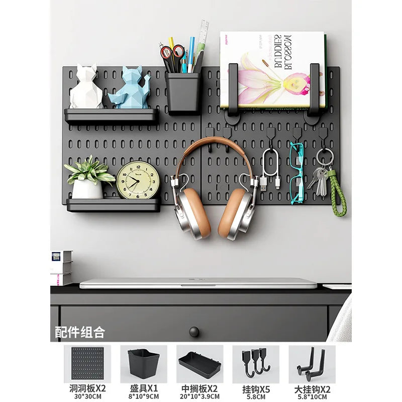 Pegboard Desktop Storage Kit – Vertical & Clip-Type Home Office Organizer
