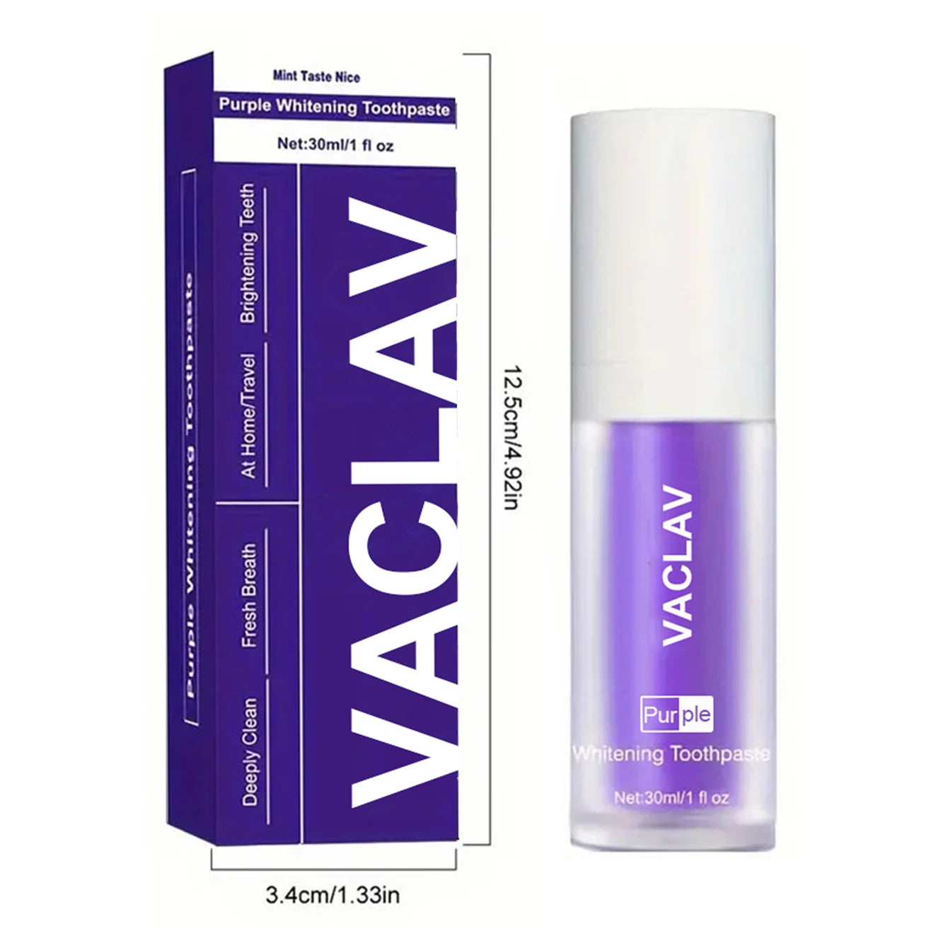 Vaclav Purple Toothpaste Teeth Whitening Clean Colour Corrector Tooth Stain Removal Tooth Paint Booster Brightness Reduce Yellow