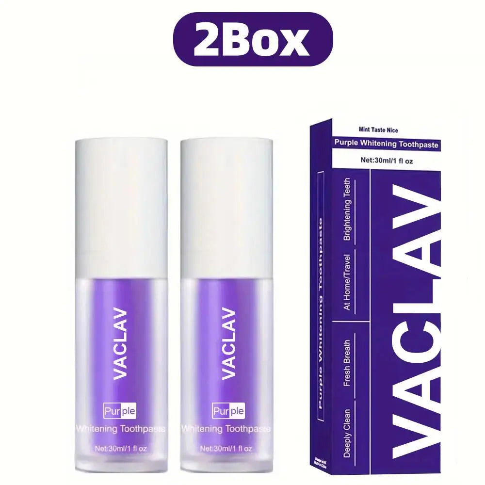 Vaclav Purple Toothpaste Teeth Whitening Clean Colour Corrector Tooth Stain Removal Tooth Paint Booster Brightness Reduce Yellow