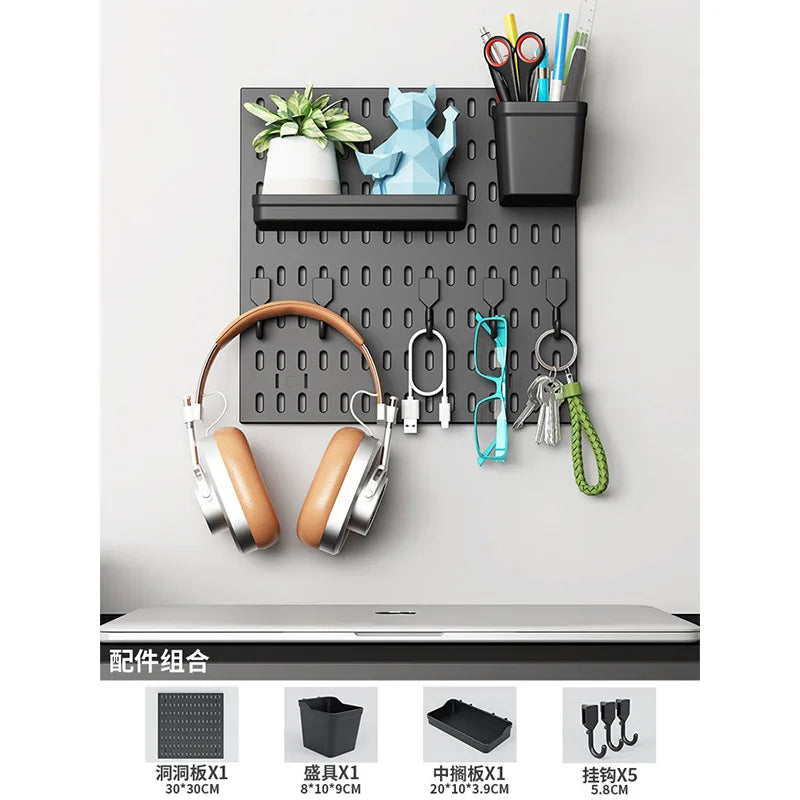 Pegboard Desktop Storage Kit – Vertical & Clip-Type Home Office Organizer