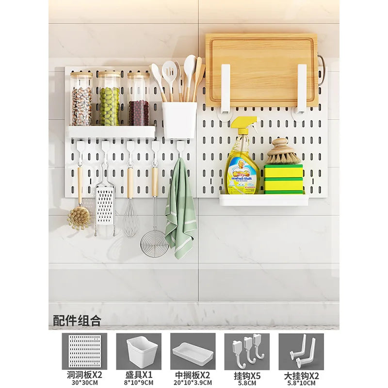 Pegboard Desktop Storage Kit – Vertical & Clip-Type Home Office Organizer