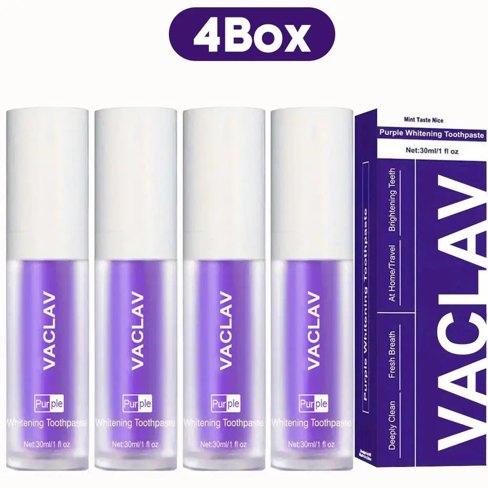 Vaclav Purple Toothpaste Teeth Whitening Clean Colour Corrector Tooth Stain Removal Tooth Paint Booster Brightness Reduce Yellow