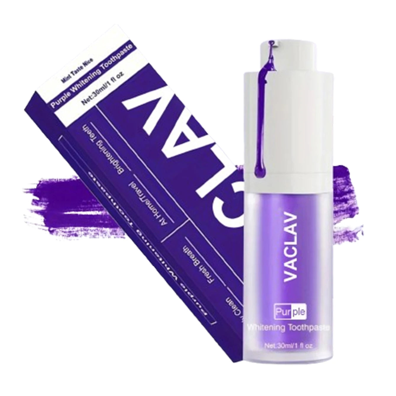 Vaclav Purple Toothpaste Teeth Whitening Clean Colour Corrector Tooth Stain Removal Tooth Paint Booster Brightness Reduce Yellow