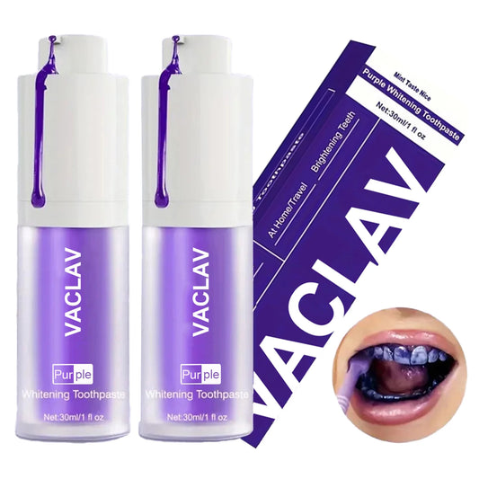 Vaclav Purple Toothpaste Teeth Whitening Clean Colour Corrector Tooth Stain Removal Tooth Paint Booster Brightness Reduce Yellow
