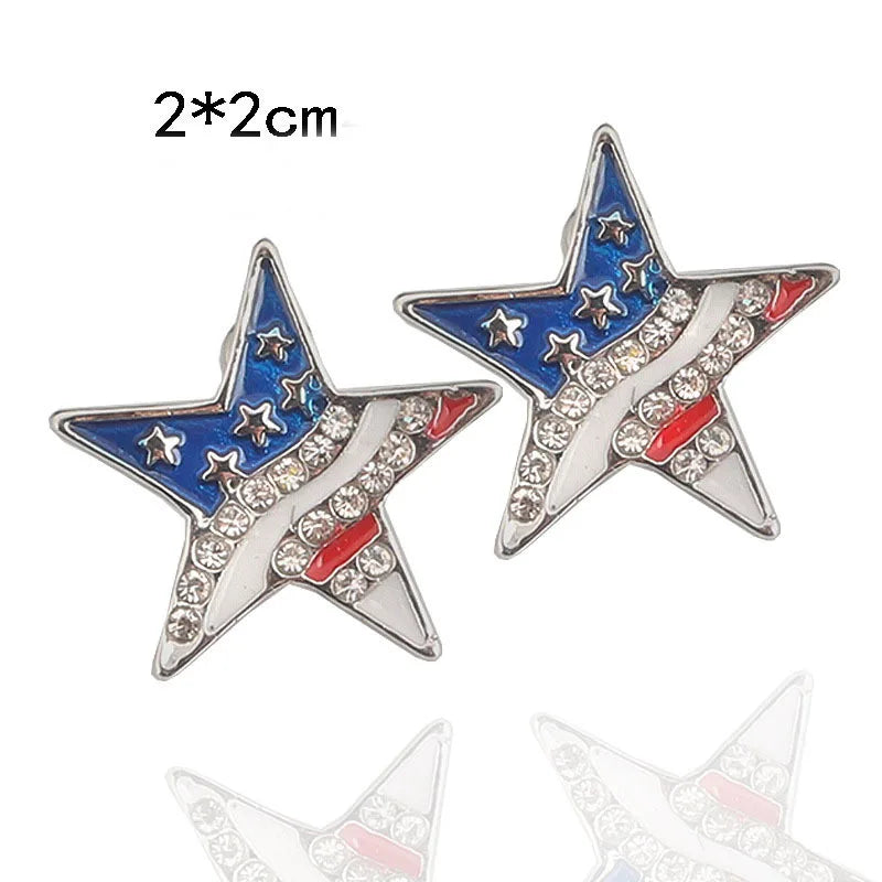 American Flag Earrings USA Drop Earrings 4th of July Accessories for Women Patriotic Earring Party Favors Red White Blue Jewelry