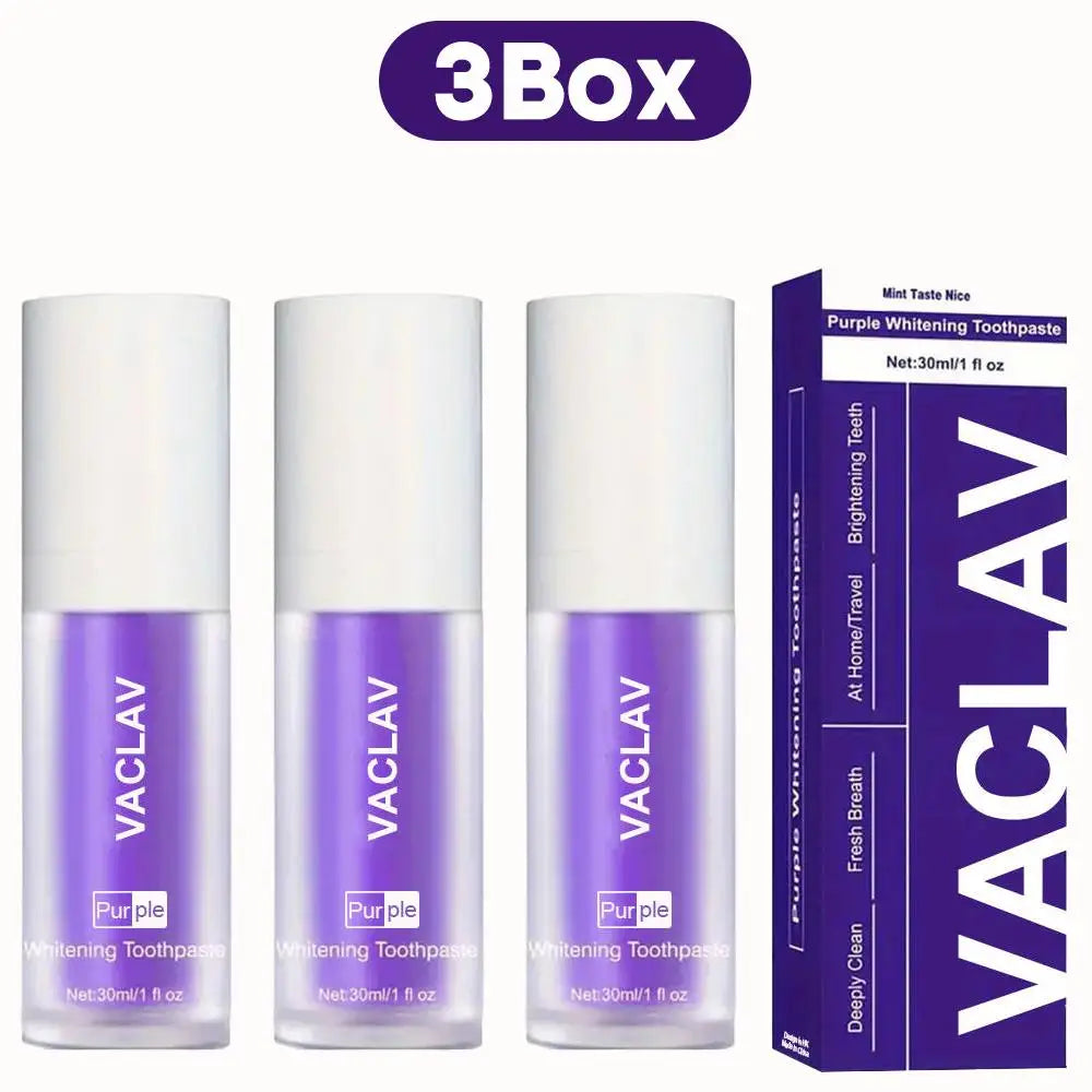 Vaclav Purple Toothpaste Teeth Whitening Clean Colour Corrector Tooth Stain Removal Tooth Paint Booster Brightness Reduce Yellow