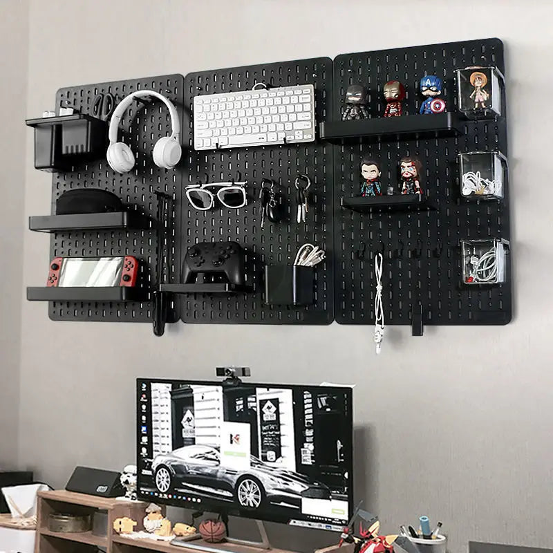 Pegboard Desktop Storage Kit – Vertical & Clip-Type Home Office Organizer